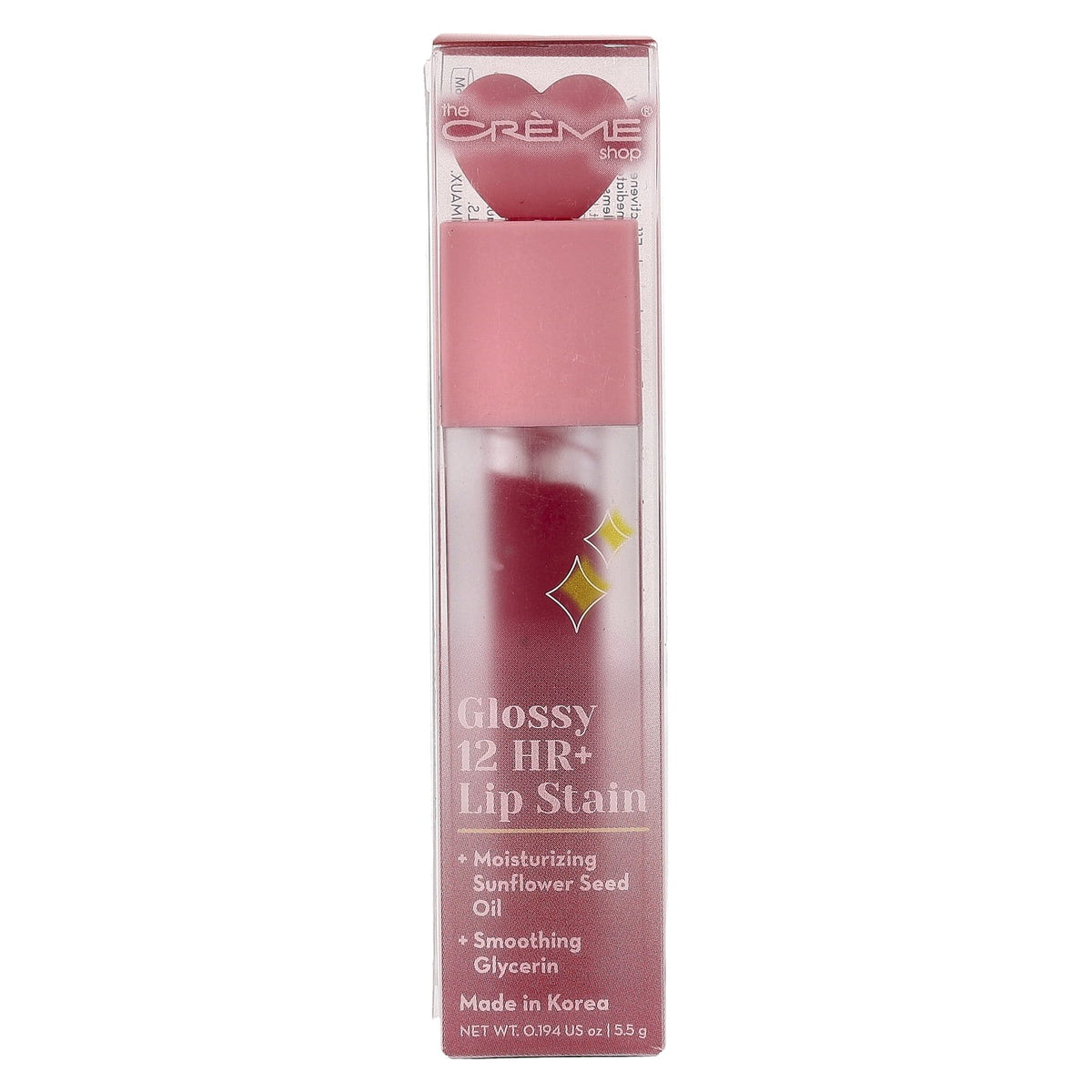 The Creme Shop Glossy 12 HR + Lip Stain, Wine & Dine, 0.194 oz (5.5 g)