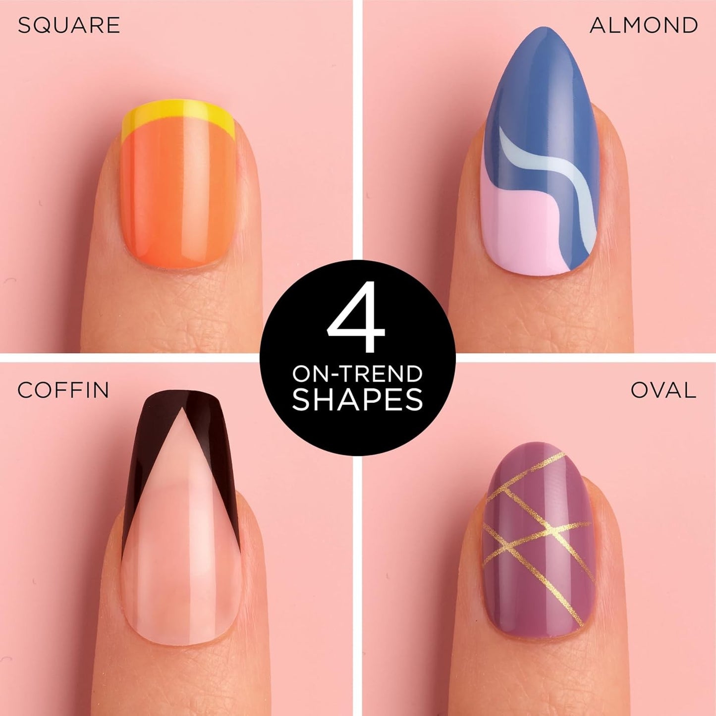Sally Hansen Salon Effects Perfect Manicure Press-On Nails | Easy to Apply, Non-Damaging | 24 Nails, Adhesive Tabs, File & Alcohol Pad Included | Covered in Candy