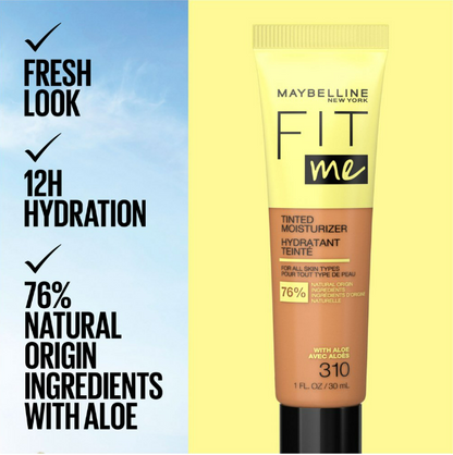 Maybelline Fit Me Tinted Moisturizer, Natural Coverage, Face Makeup, 220, 1 fl.
