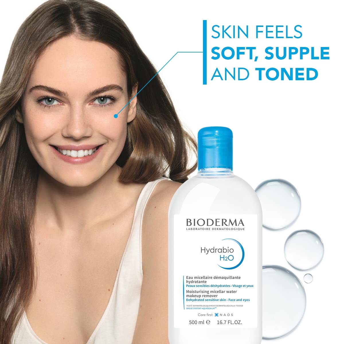 2 Pack Bioderma Hydrabio H2O Micellar Water 500ml Cleanser Makeup Remover