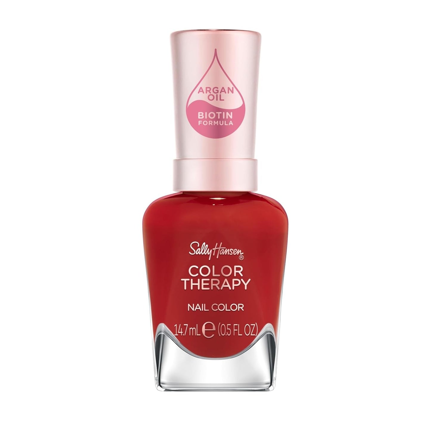 Sally Hansen Color Therapy Nail Polish Biotin Argan Oil Long Lasting Healthy Nails Nail Strengthener Opaque 350 Yes You Can Bright Red Nail Color