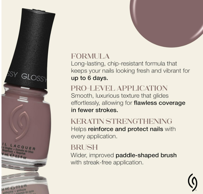 China Glaze CG Nail Lacquer Weathered Bark Deep Taupe Brown Nail Polish Quick Dry Chip Resistant Glossy Finish for Salon DIY Manicure 0 5 fl oz