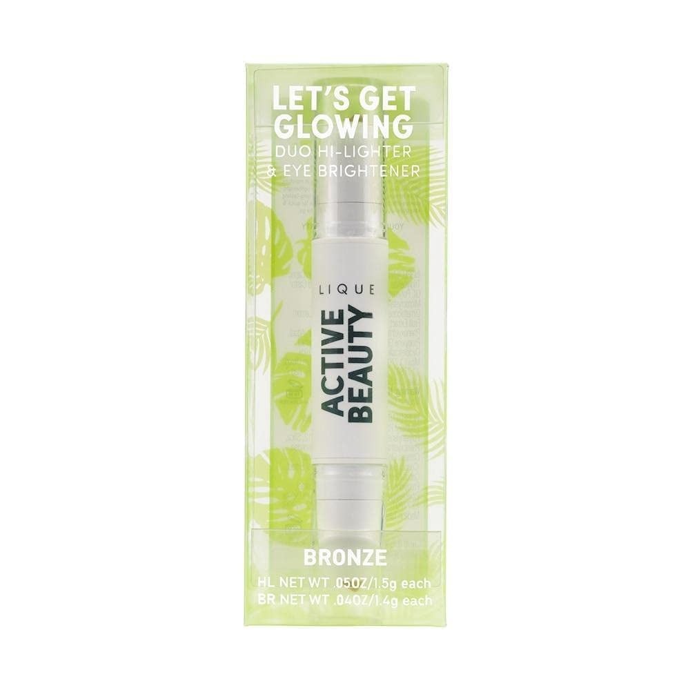 LIQUE Active Highlighter & Eye Brightener Duo Makeup Stick Bronze, 0.09 Oz.