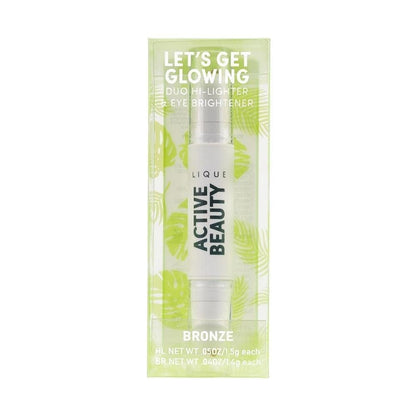 LIQUE Active Highlighter & Eye Brightener Duo Makeup Stick Bronze, 0.09 Oz.