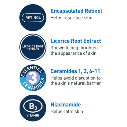 CeraVe Resurfacing Retinol Face Serum with Niacinamide, Pore Minimizer, 1oz