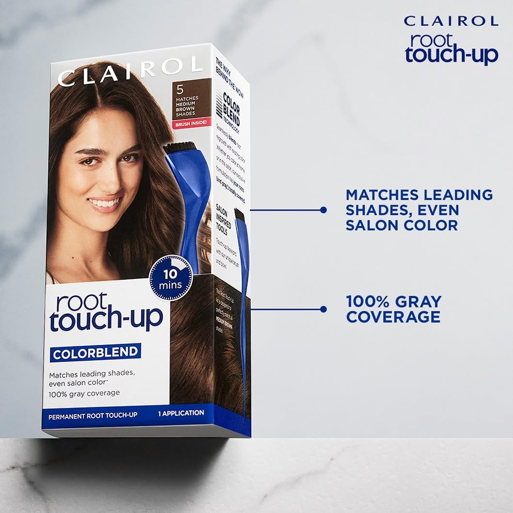 Clairol Root Touch-Up by Nice'n Easy Permanent Hair Dye, 5R Medium Auburn 2 Pack