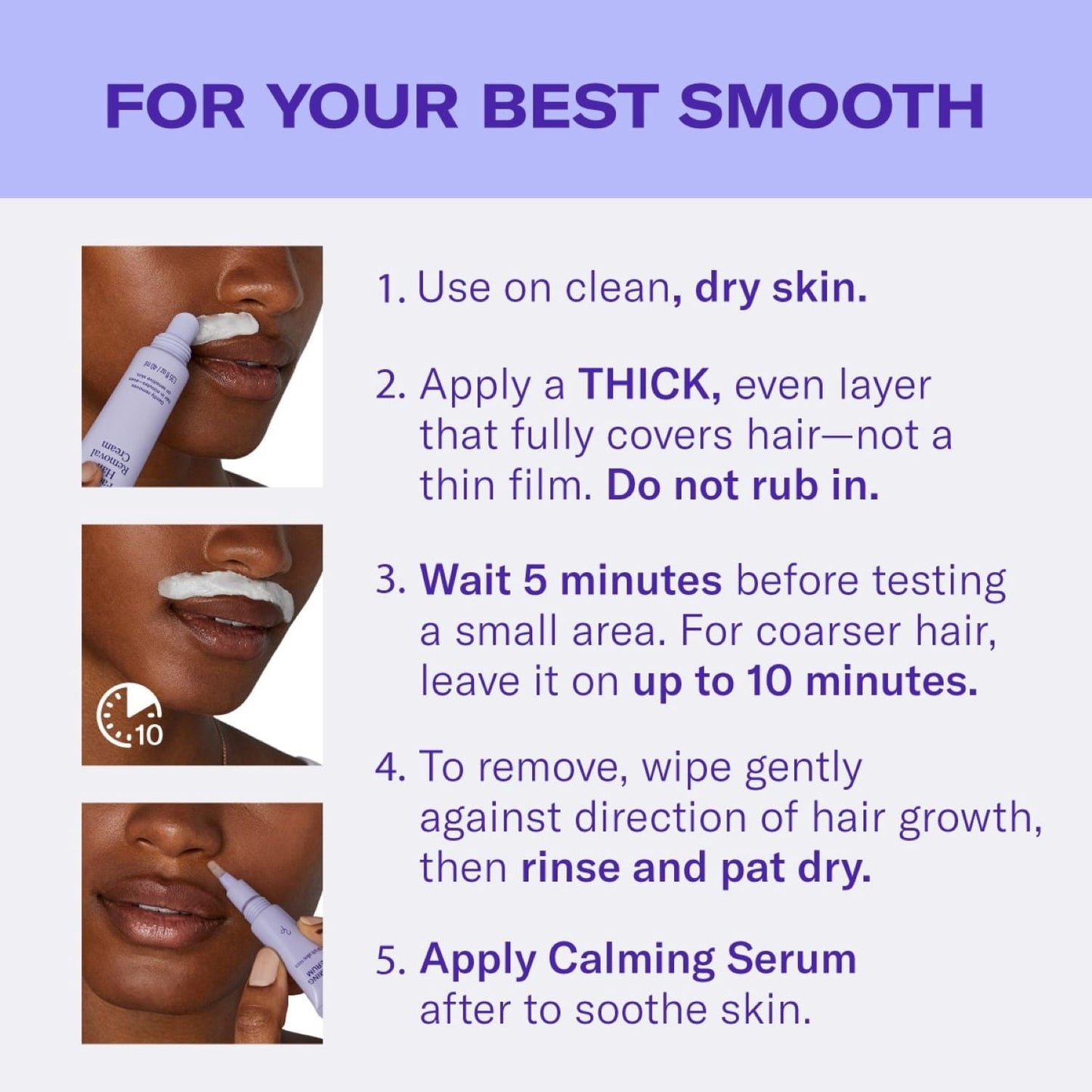 Flamingo Women's Facial Hair Removal Cream with Calming Serum, 1.35 fl oz Tube
