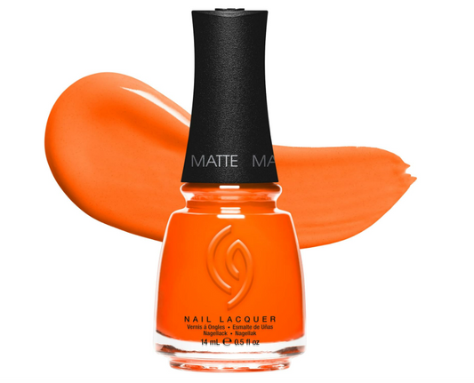 China Glaze CG Nail Lacquer Orange Knockout – Vibrant Neon Orange, 0.5 fl oz