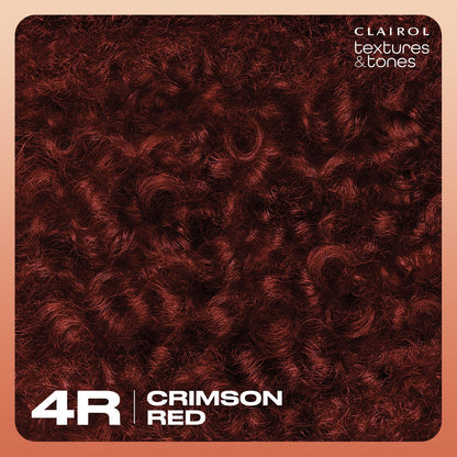 Clairol Textures & Tones Permanent Hair Dye, 4R Crimson Red | Pack of 1