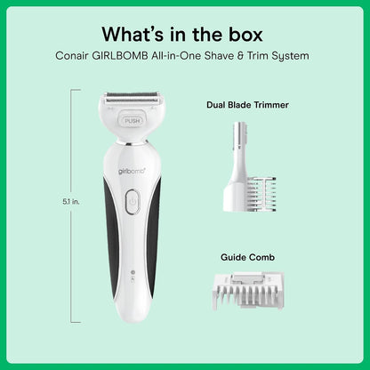 Conair Girlbomb All-in-One Shave & Trim System Foil Shaver