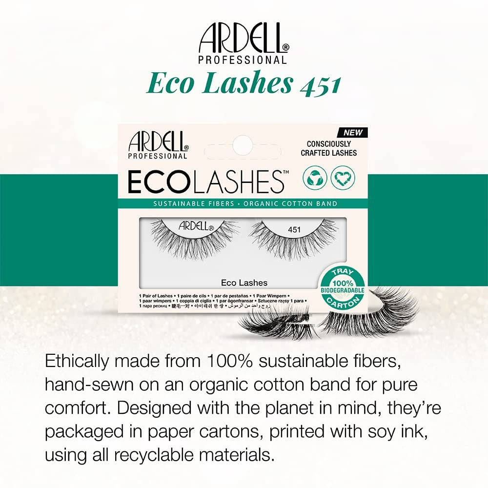 Ardell Eco Lashes 451, Lightweight Natural Look, 1 Pair False Eyelashes