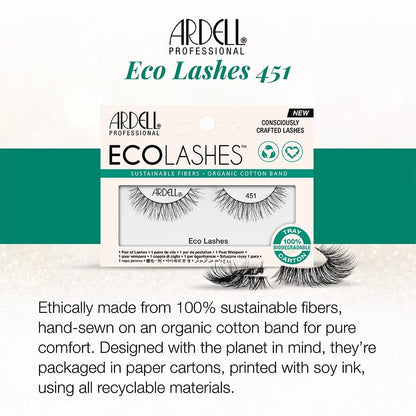 Ardell Eco Lashes 451, Lightweight Natural Look, 1 Pair False Eyelashes