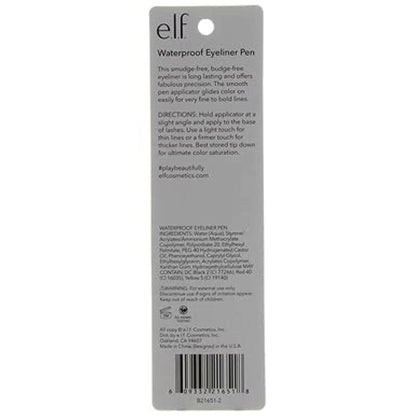 2 Pack E.L.F. Eyeliner Pen Felt Tip Black Long Lasting Liquid Eyeliner 0.05 Oz