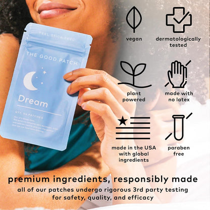 The Good Patch Dream Sleep Patches Melatonin Valerian Hops Sustained Release 4ct