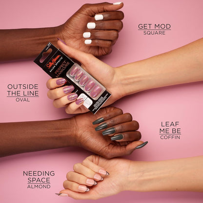 Sally Hansen Salon Effects Perfect Manicure Press-On Nails | Easy to Apply, Non-Damaging | 24 Nails, Adhesive Tabs, File & Alcohol Pad Included | Covered in Candy