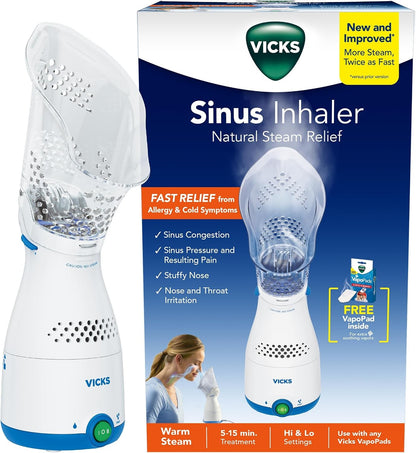 Vicks Sinus Inhaler, Plug-in Non-Medicated Steam Inhaler for Sinus Relief