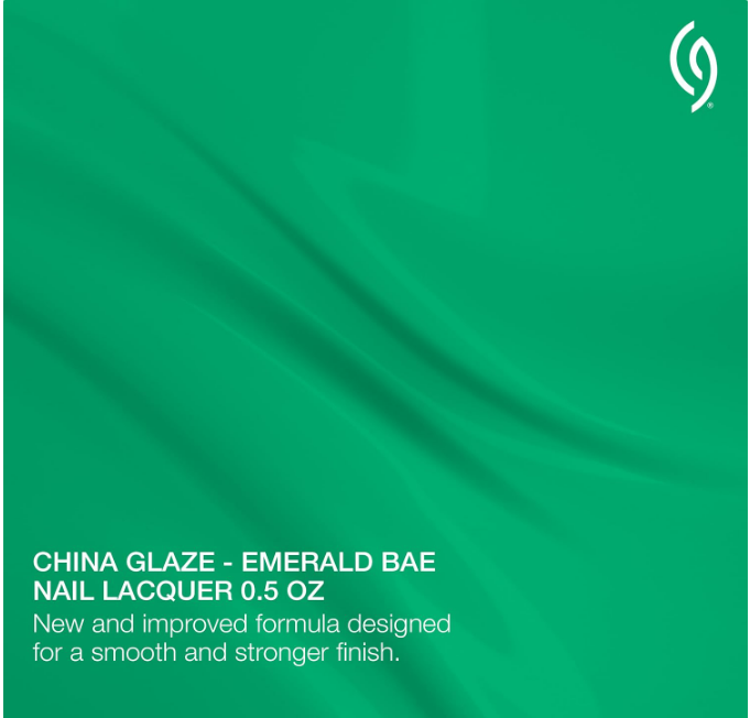 China Glaze CG Emerald Bae Nail Lacquer Vibrant Emerald Green Nail Polish Long Lasting Quick Dry Chip Resistant Glossy Finish for Salon DIY Manicure 0 5 fl oz