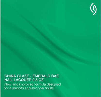 China Glaze CG Emerald Bae Nail Lacquer Vibrant Emerald Green Nail Polish Long Lasting Quick Dry Chip Resistant Glossy Finish for Salon DIY Manicure 0 5 fl oz