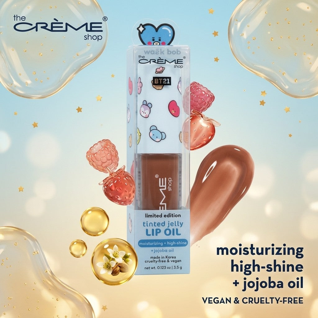 The Creme Shop Tinted Jelly Lip Oil Magic Pop High Shine With Jojoba 0.123 Oz