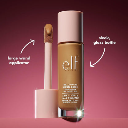 e l f Halo Glow Liquid Filter Complexion Booster For Glowing Soft Focus Look Infused With Hyaluronic Acid Vegan Cruelty Free 7 Deep Rich