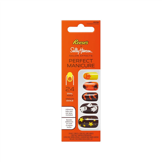 Sally Hansen Salon Effects Perfect Manicure Press-On Nails | Easy to Apply, Non-Damaging | 24 Nails, Adhesive Tabs, File & Alcohol Pad Included | Covered in Candy