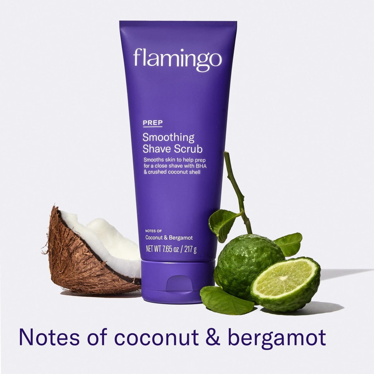 Flamingo Women's Pre-Shave Smoothing Body Scrub, Coconut and Bergamot, 7 oz