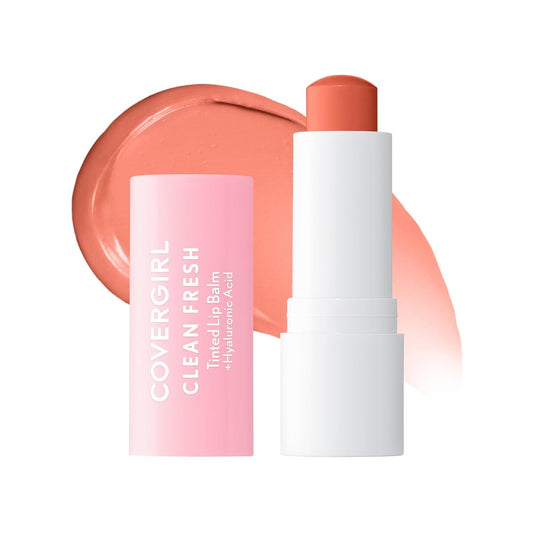 CoverGirl Clean Fresh Tinted Lip Balm, Vegan Formula, Made for Peach, 1 Count