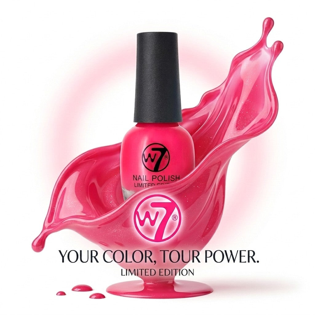 W7 Classic Nail Polish It's Pink NP076 0.5 Fl Oz Vibrant Pink Glossy Finish New