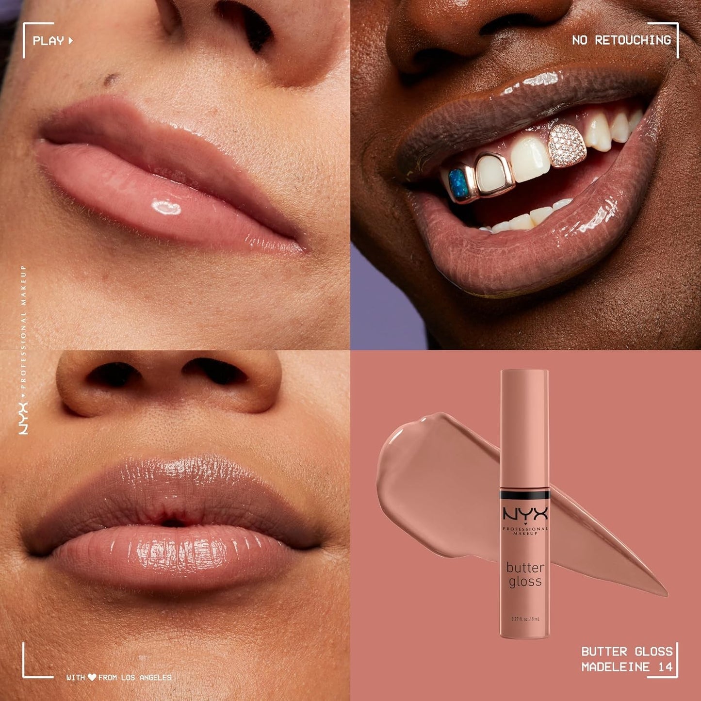 NYX PROFESSIONAL MAKEUP Butter Gloss, Non-Sticky Lip Gloss - Madeleine Mid-Tone Nude