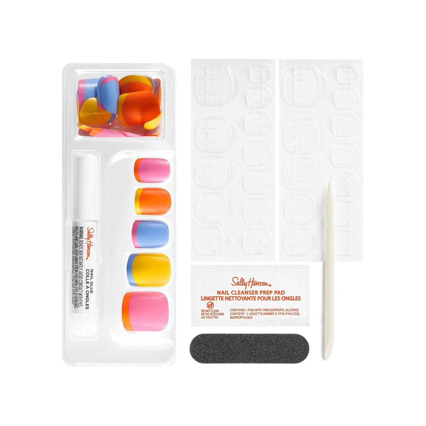 Sally Hansen Salon Effects® Perfect Manicure, Block Party, Press On Nails, Squar