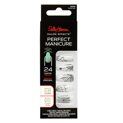 Sally Hansen Salon Effects® Perfect Manicure, Spyder-Light, Press On Nails, Non-Damaging Adhesive Tabs, File, and Alcohol Pad Included
