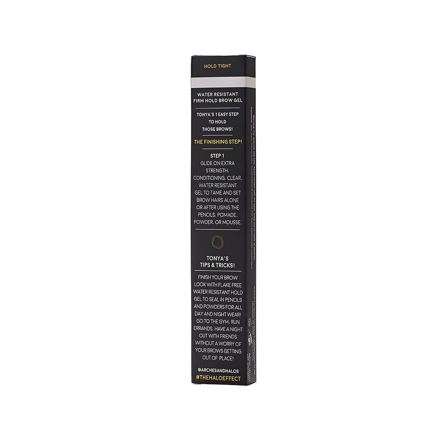 Arches and Halos Water Resistant Firm Hold Eyebrow Gel - Clear Brow Gel for Lasting Definition - Non Flaking Weightless Formula - Vegan - 0.1 oz