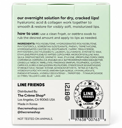 The Crème Shop x BT21 Overnight Glaze Lip Masque, Apple Honeydew, 20 g