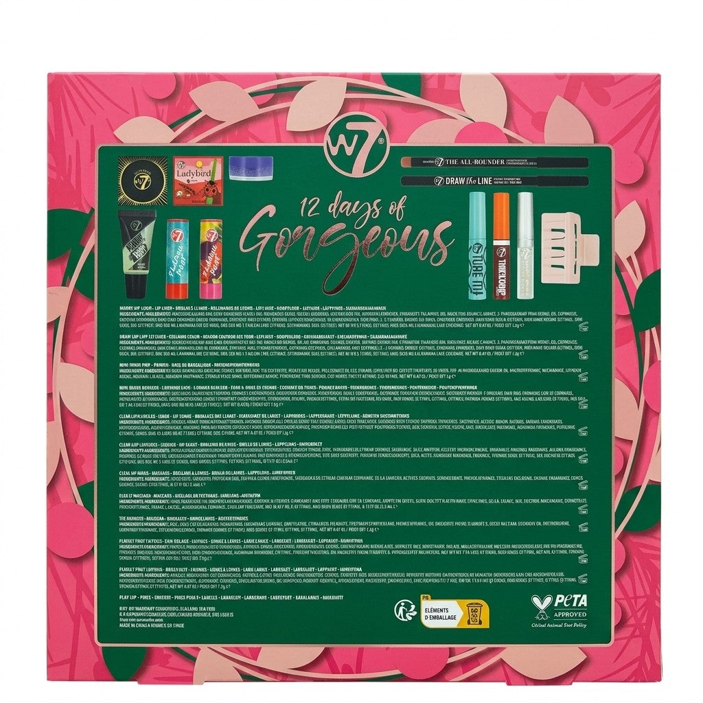 W7 12 Days Of Gorgeous 12 Piece Makeup Gift Set Advent Calendar Cosmetics New