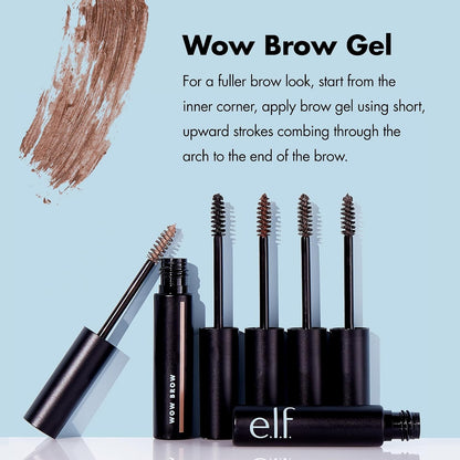 e.l.f. Wow Brow Gel, Volumizing, Buildable, Wax-Gel Hybrid, Creates Full, Taupe