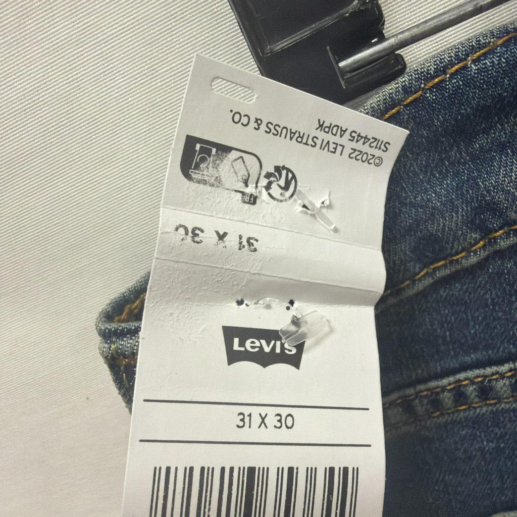 Levi's 513 Slim Straight Men's Jeans 31x30 NWT Thanks Again Blue Stretch Denim