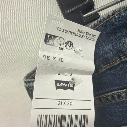 Levi's 513 Slim Straight Men's Jeans 31x30 NWT Thanks Again Blue Stretch Denim