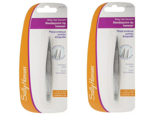 Sally Hansen Stray Hair Beware Needle Point Tip Tweezer 2 Pack Precision Groomin