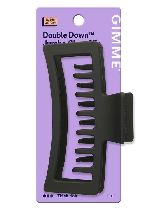 Gimme Beauty Claw Clip Thick Rectangle Xtra Large Double Teeth Black 1 Ct