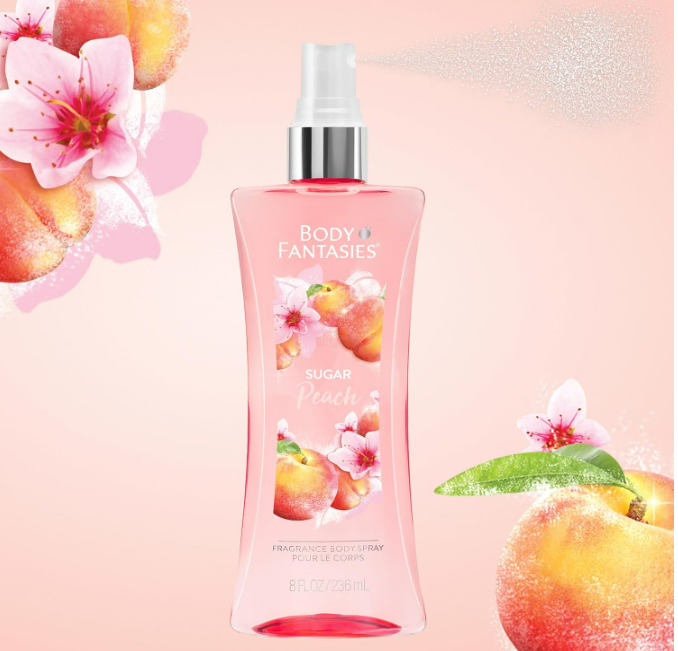 Body Fantasies Signature Fragrance Body Spray, Sugar Peach, 8 fl oz