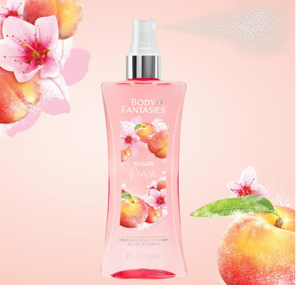 Body Fantasies Signature Fragrance Body Spray, Sugar Peach, 8 fl oz