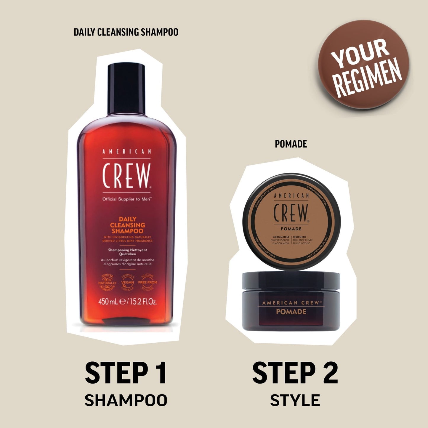 American Crew Men's Hair Pomade, Like Hair Gel with Medium Hold & High Shine 3oz