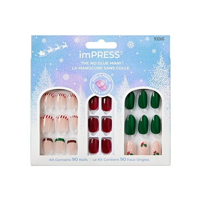Impress Design Press On Nails  Limited Edition Holiday Gift Set 3-Pack #4, No Glue Needed 90ct