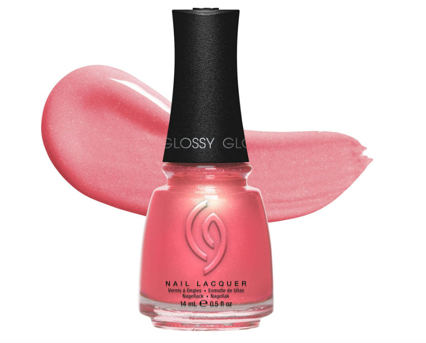 China Glaze CG Nail Lacquer Moment in Sunset Coral Pink Nail Polish Quick Dry Chip Resistant Shimmer Glossy Finish for Salon DIY Manicure 0 5 fl oz