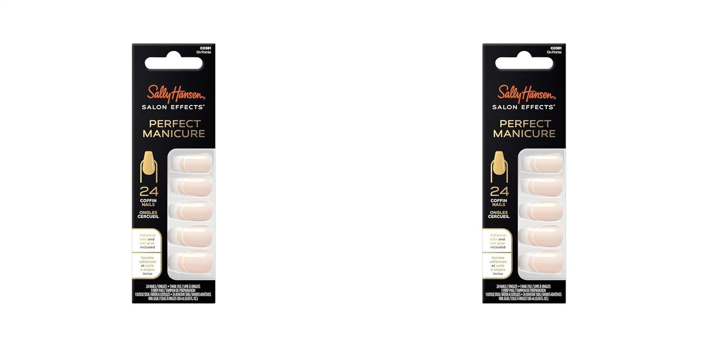 Sally Hansen Salon Effects On Pointe Coffin Press On Nails Perfect Manicure 2pk