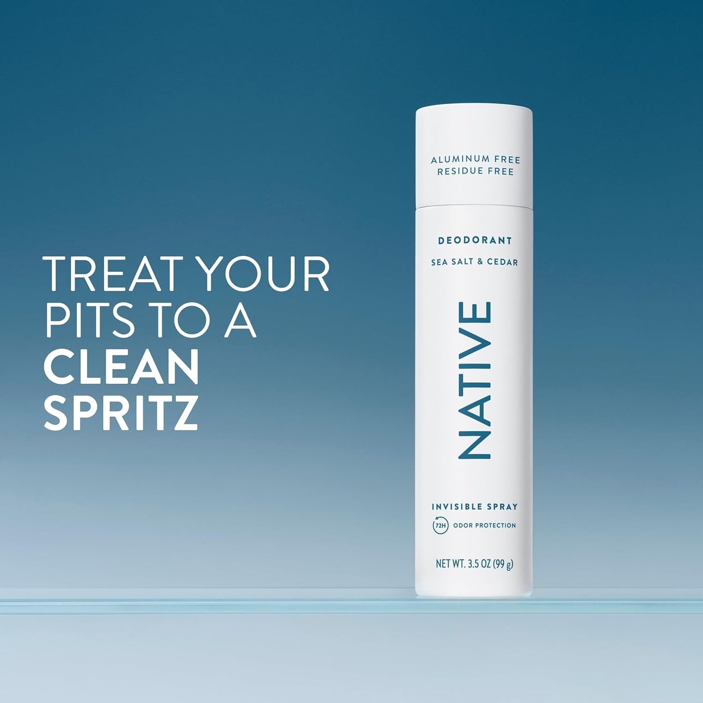 Native Deodorant & Body Spray, Sea Salt & Cedar, Quick Drying, 3.5 oz