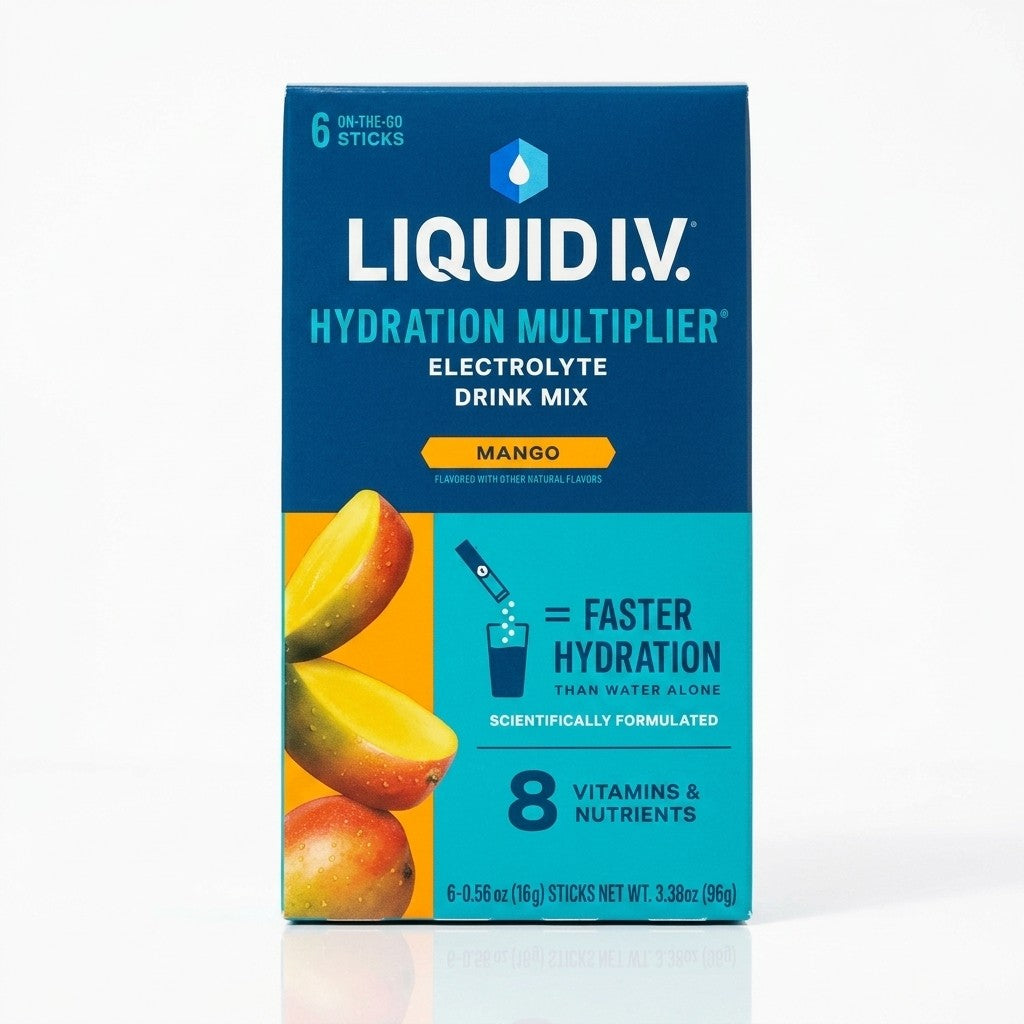 Liquid I.V. Mango Sugar-Free Hydration Multiplier Electrolyte Drink Mix 6 Pack