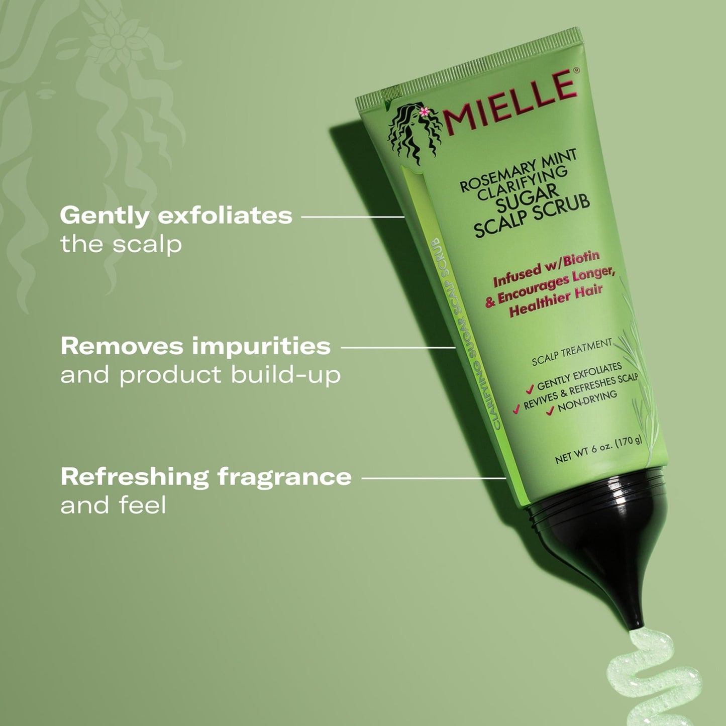 2 pack Mielle Rosemary Mint Clarifying Sugar Scalp Scrub - 6 oz