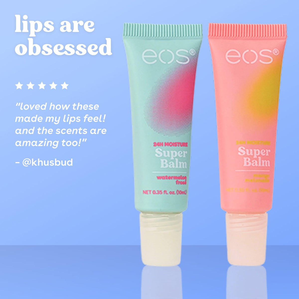 eos 24HR Moisture Super Balm- Watermelon Frose & Mango Melonade, 2 Count