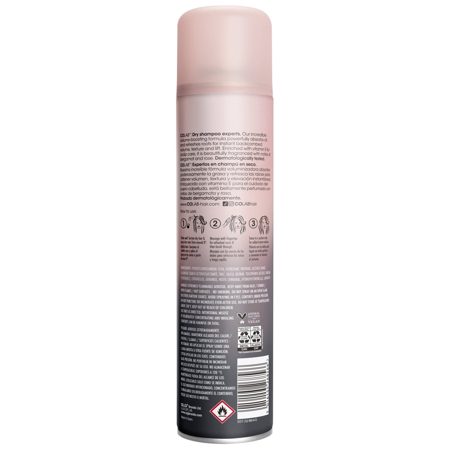 COLAB Dry Shampoo Extreme Volume Supersize - Bergamot and Rose Scented - 8.3oz